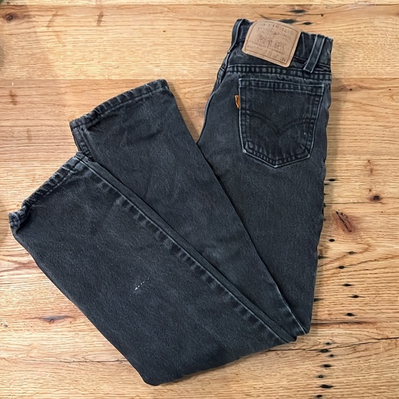 RARE Vintage Black Levi Strauss 550 Relaxed Fit Orange Tab Jeans, W26 x L 26.5 - Picture 1 of 6